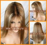 Silk Hetero Glueless Lace Wig completa, perucas de cabelo hu