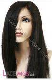 20 "Yaki em linha reta # 1B Full Lace Wigs 100% Indian Remy