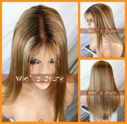 Silk Hetero Glueless Lace Wig completa, perucas de cabelo hu